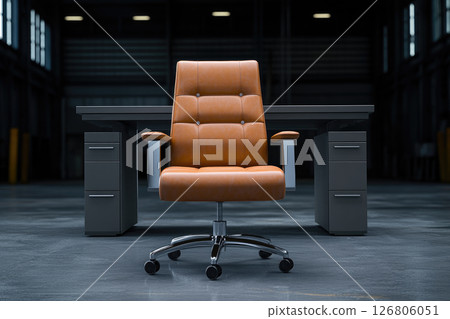 Empty abandoned office room concept. Bankruptcy and business failure concept - deserted office chair. 126806051