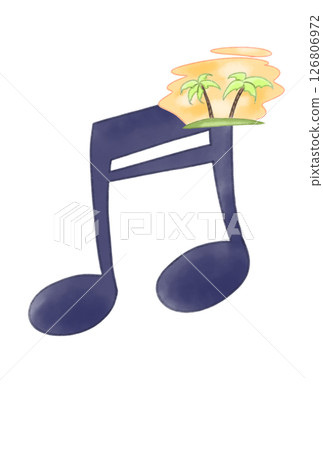 A tropical island floating on musical notes 126806972