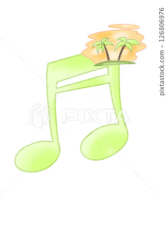 漂浮在音符上的熱帶島嶼 126806976