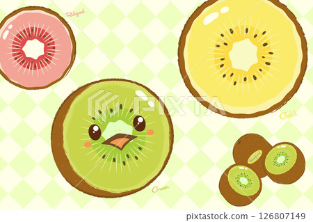 可愛的獼猴桃截面圖 126807149