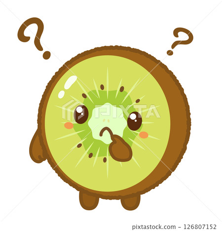 Illustration of a kiwi character with a troubled expression 126807152