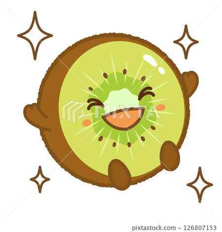 Illustration of a smiling kiwi character 126807153