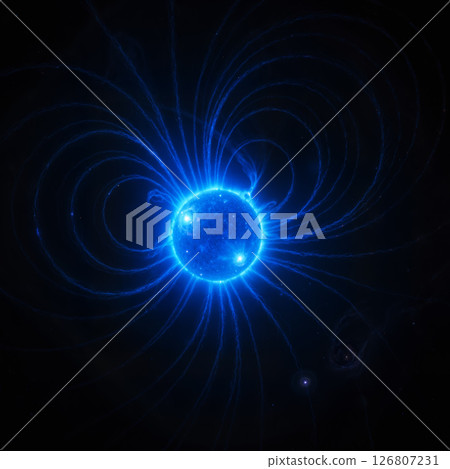 Image of a magnetar, a neutron star in space AI-generated image 126807231