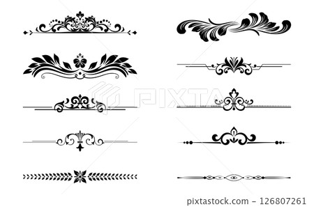 Vintage set. Floral elements for design monograms, invitations, frames, menus and labels. Graphic design of the website, cafes, boutiques, hotels, wedding invitations. 126807261