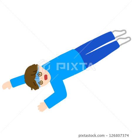 一名男子頭暈目眩,跌倒 一名男子頭暈目眩,跌倒 126807374