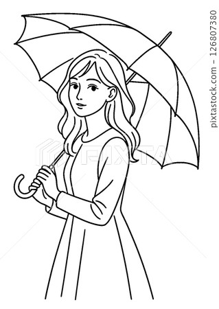 Person holding an umbrella Person holding an umbrella 126807380