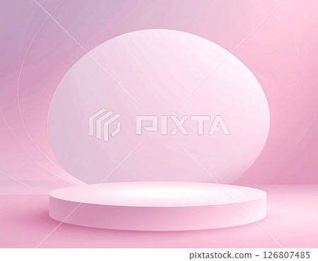 Pink gradient round stage illustration background material Pink gradient round stage illustration background material 126807485