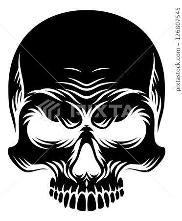 Skull Design Vintage Retro Woodcut Style Skull Design Vintage Retro Woodcut Style 126807545