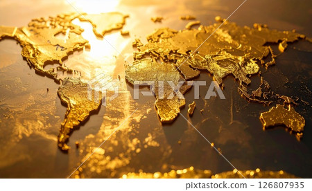 金色的世界地圖 126807935