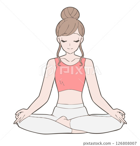 Meditation pose illustration Meditation pose illustration 126808007