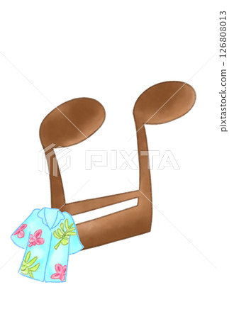 Musical note with aloha shirt 126808013