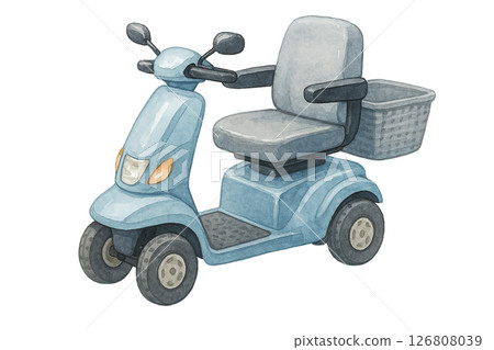 Watercolor illustration of an electric senior car 126808039