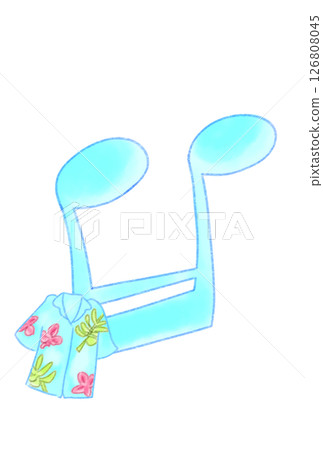 Musical note with aloha shirt Musical note with aloha shirt 126808045