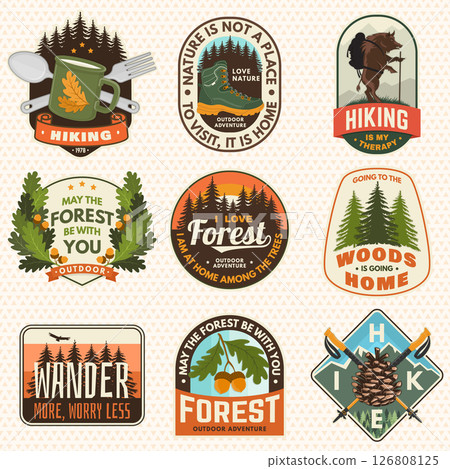 Extreme adventure artwork for poster, patch, sticker with camping quote. Vector. Concept for shirt or logo, print, stamp or tee. Summer camp 126808125