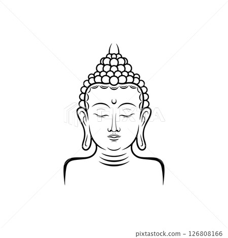 Buddha Line Art Vector Illustration Buddha Line Art Vector Illustration 126808166