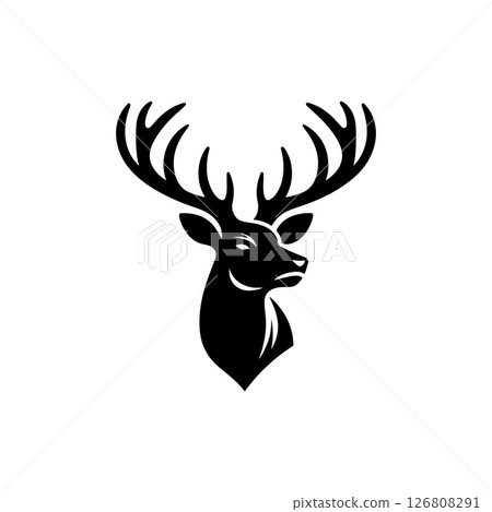 Deer Silhouette Vector Wildlife Animal Outline Design 126808291
