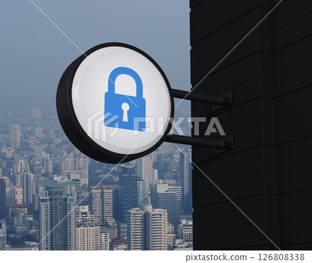 Technology internet security and safety online concept, 3D rendering 126808338
