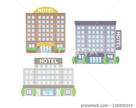 Hotel building illustration set 126808343
