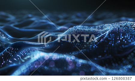 Smooth flowing stream of binary code weaving through Smooth flowing stream of binary code weaving through 126808387