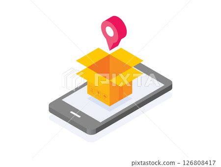 Delivery app tracking isometric concept stock illustration Delivery app tracking isometric concept stock illustration 126808417