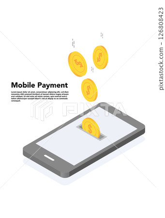Mobile payment financial services stock illustration. 126808423