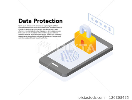 Scan fingerprint to mobile phone stock illustration 126808425