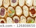 Assorted French bread sandwiches 126808650