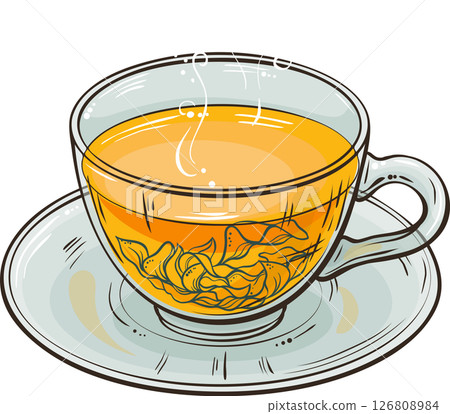 Cup of Tea Colored Illustration Cup of Tea Colored Illustration 126808984