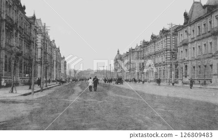 Old photo, 1907-1918, Babasakimon Street, Marunouchi, Tokyo Old photo, 1907-1918, Babasakimon Street, Marunouchi, Tokyo 126809483