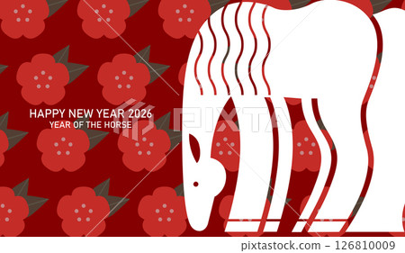 Funny zodiac horse in minimalist style Funny zodiac horse in minimalist style 126810009