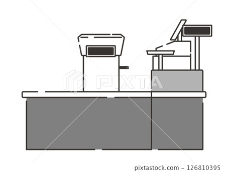 超市收銀台插圖素材 126810395