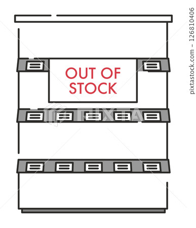 Illustration of out-of-stock supermarket shelves Illustration of out-of-stock supermarket shelves 126810406