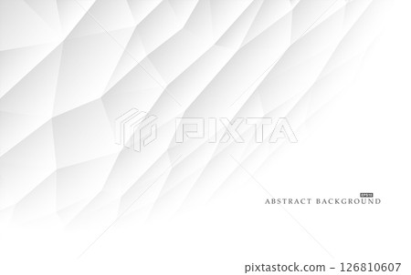 White infinity futuristic abstract minimal background. Gradient geometric polygon shapes. Bright contemporary digital technology design. Light clean concept for your business and ideas 126810607