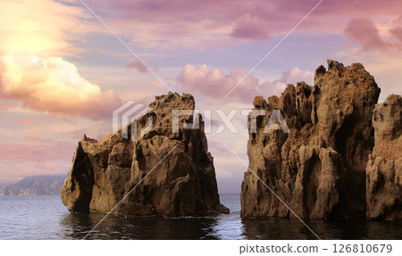 calanques cliffs of Piana, on mediterranee sea, Corse, france calanques cliffs of Piana, on mediterranee sea, Corse, france 126810679