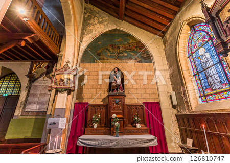 interiors of Saint Peter church, Le crotoy, France interiors of Saint Peter church, Le crotoy, France 126810747