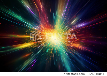 Colorful light and energy explosion art 126810841