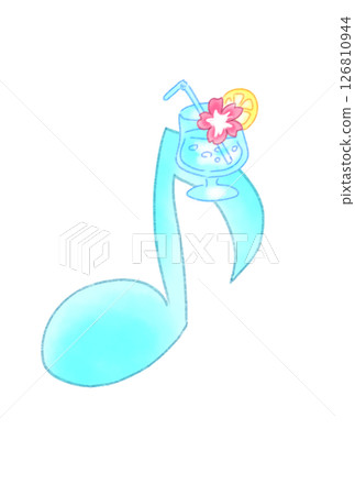 Musical note with drink Musical note with drink 126810944