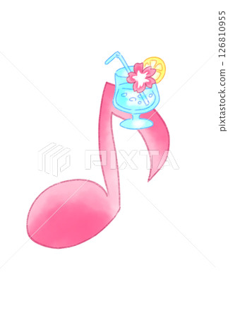 Musical note with drink 126810955