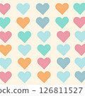 Seamless pattern with hearts on beige background 126811527