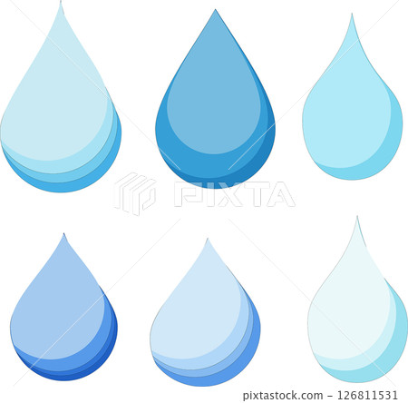 blue water set of water drops on white background,3d water drops icon blue water set of water drops on white background,3d water drops icon 126811531
