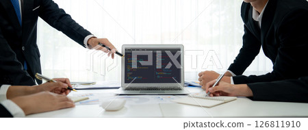 Software development programming on computer screen for brisk application 126811910