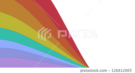 A background decorated with rainbow-colored curves resembling the rainbow flag, symbolizing Pride Month A background decorated with rainbow-colored curves resembling the rainbow flag, symbolizing Pride Month 126812005