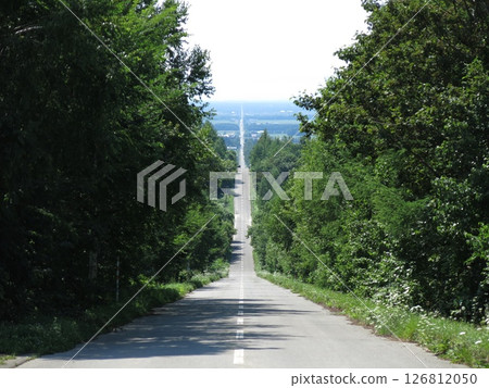 北海道斜裡町的天國之路（從起點望去） 126812050