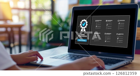 Online Product Certification Passed - A Milestone for Business Excellence brisk 126812359