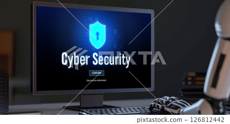 Cyber security system on computer screen protect private information brisk 126812442