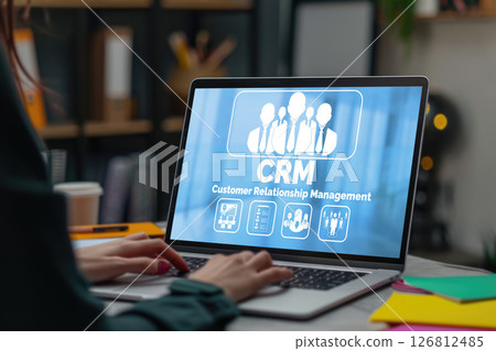 Customer relationship management system on brisk computer for CRM business Customer relationship management system on brisk computer for CRM business 126812485