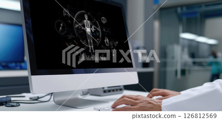 Medical science technology and futuristic healthcare computer software brisk 126812569