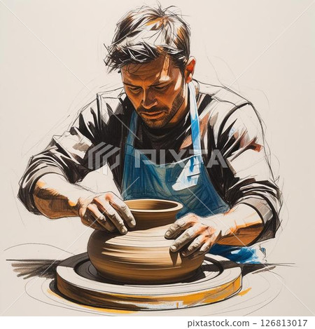 A ceramic artist at work A ceramic artist at work 126813017