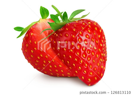 Strawberry isolated on white background. Fresh berry with depth of field Strawberry isolated on white background. Fresh berry with depth of field 126813110