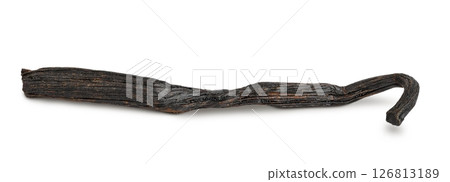 Dried vanilla stick isolated on white background 126813189